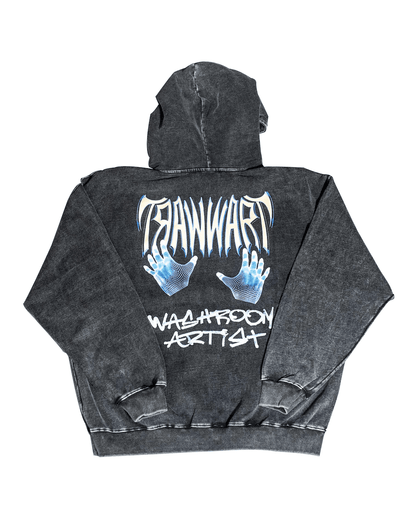 WASHROOMARTIST WRAT HOODIE WASHED BLACK