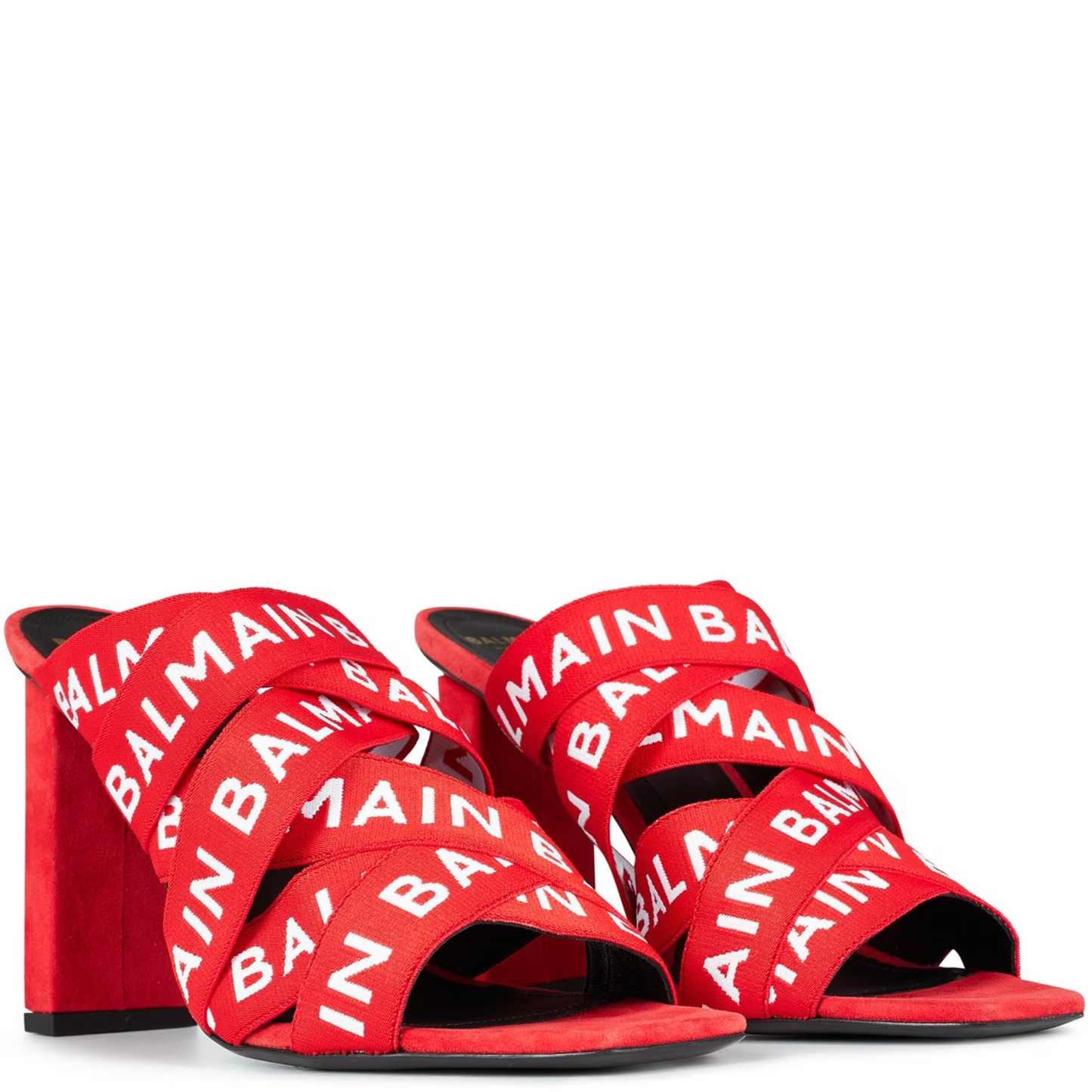 Womens Balmain Logo Strap Heels