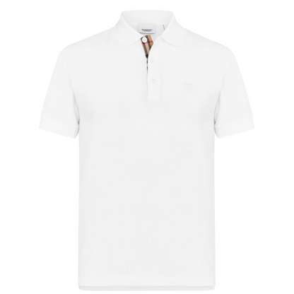 Burberry White Eddie Logo Polo