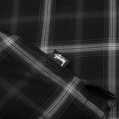 Shadow Plaid Rayon Shirt - Black