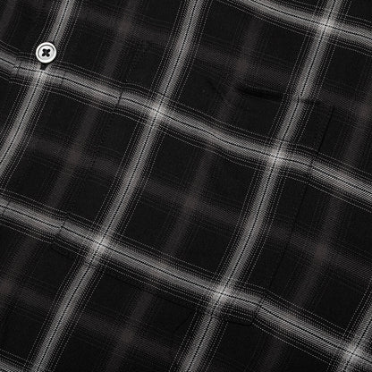 Shadow Plaid Rayon Shirt - Black