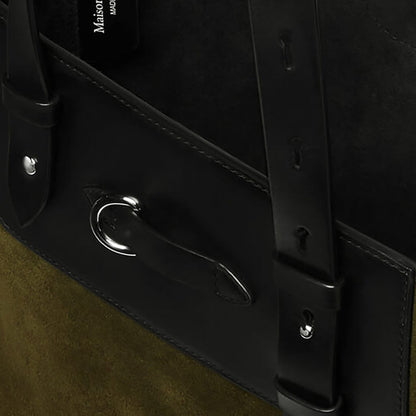 Vertical Shopping Bag - Khaki/Black