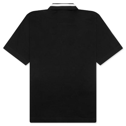 Crest Polo Shirt With Casual Pocket - Black