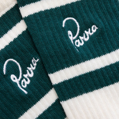 Signature Striped Crew Socks - Off White