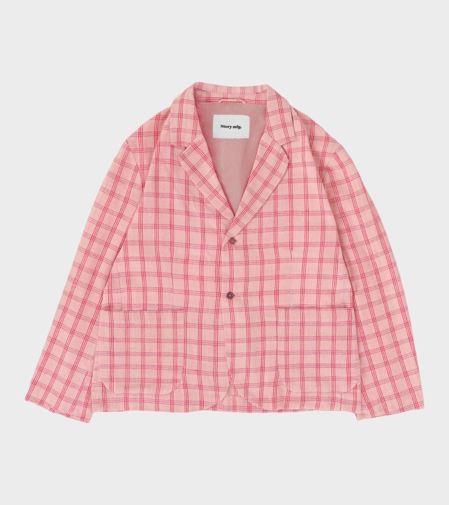 Shale Jacket Pink Check Handloom