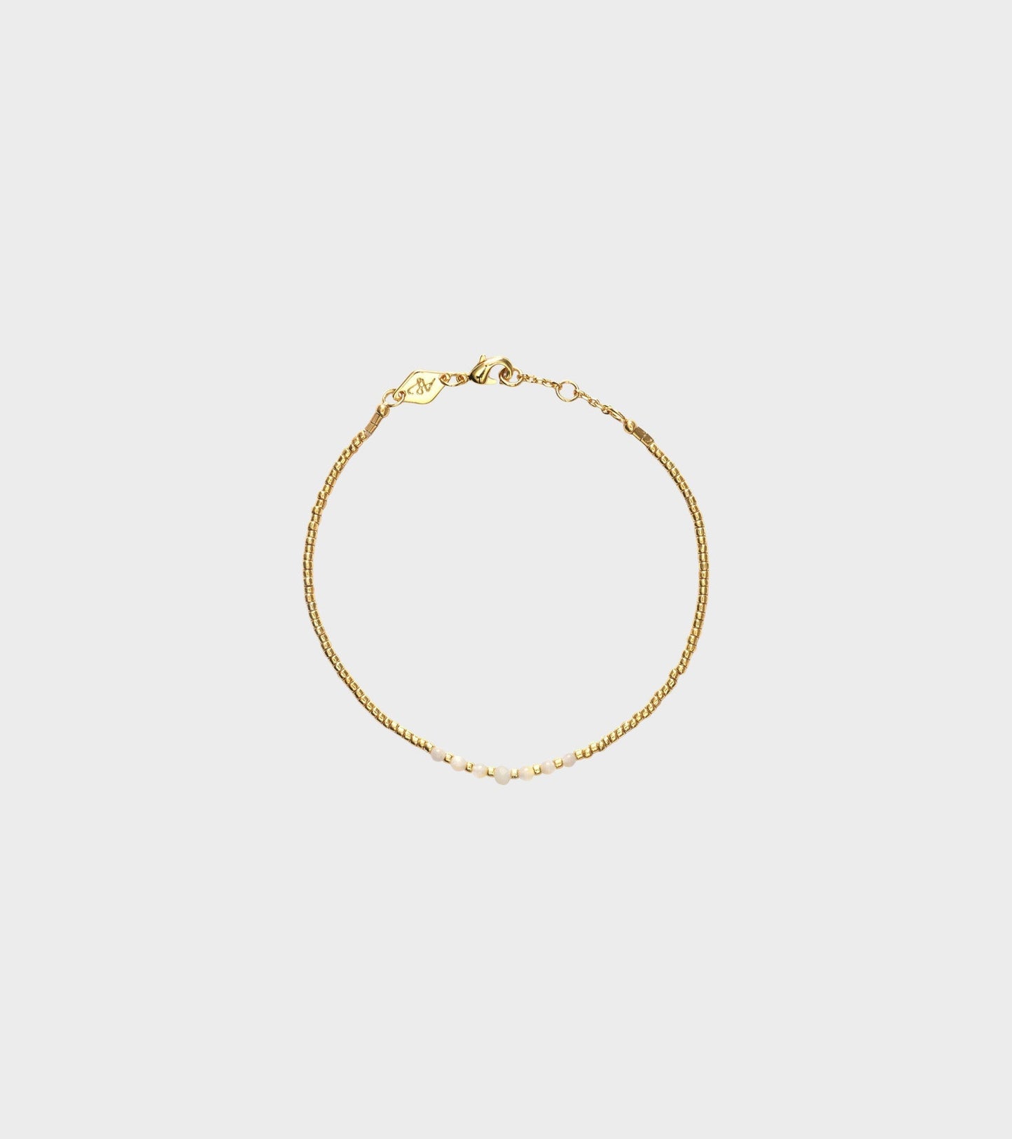 Bead &amp; Gem Bracelet Pearl
