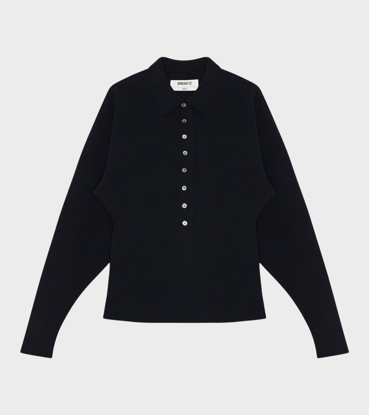Lay3 Point Collar Cardigan Ink