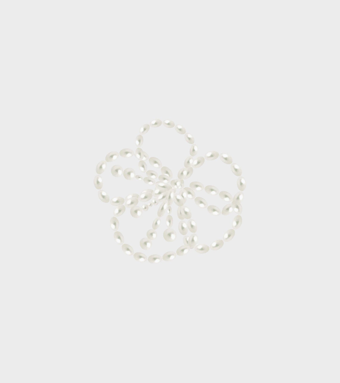 Large Pearl Beaded Floral Charm White