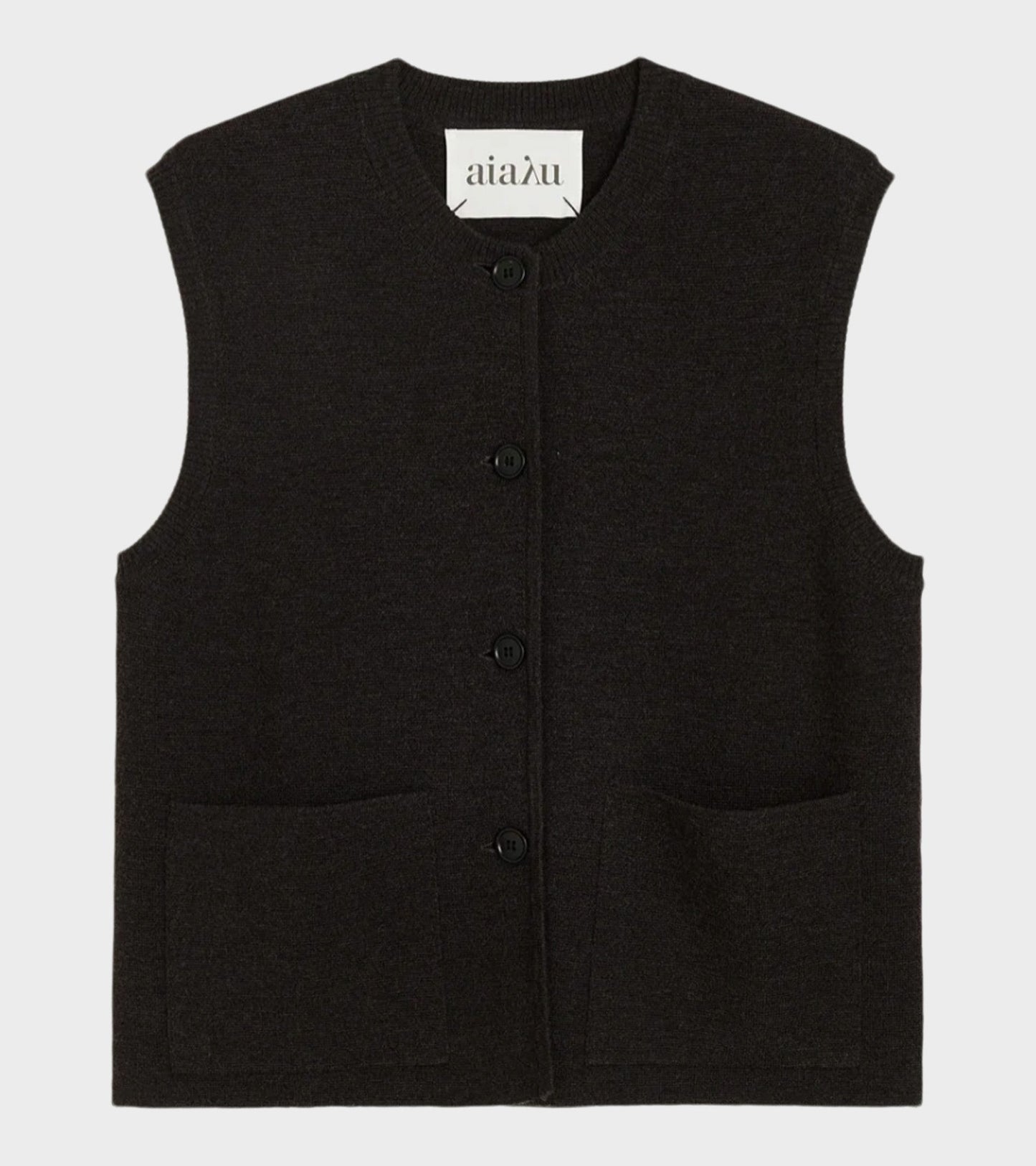 Elva Vest Dark Brown Melange