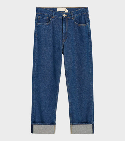 Cooper Highwaist Straight Jeans Mid Blue