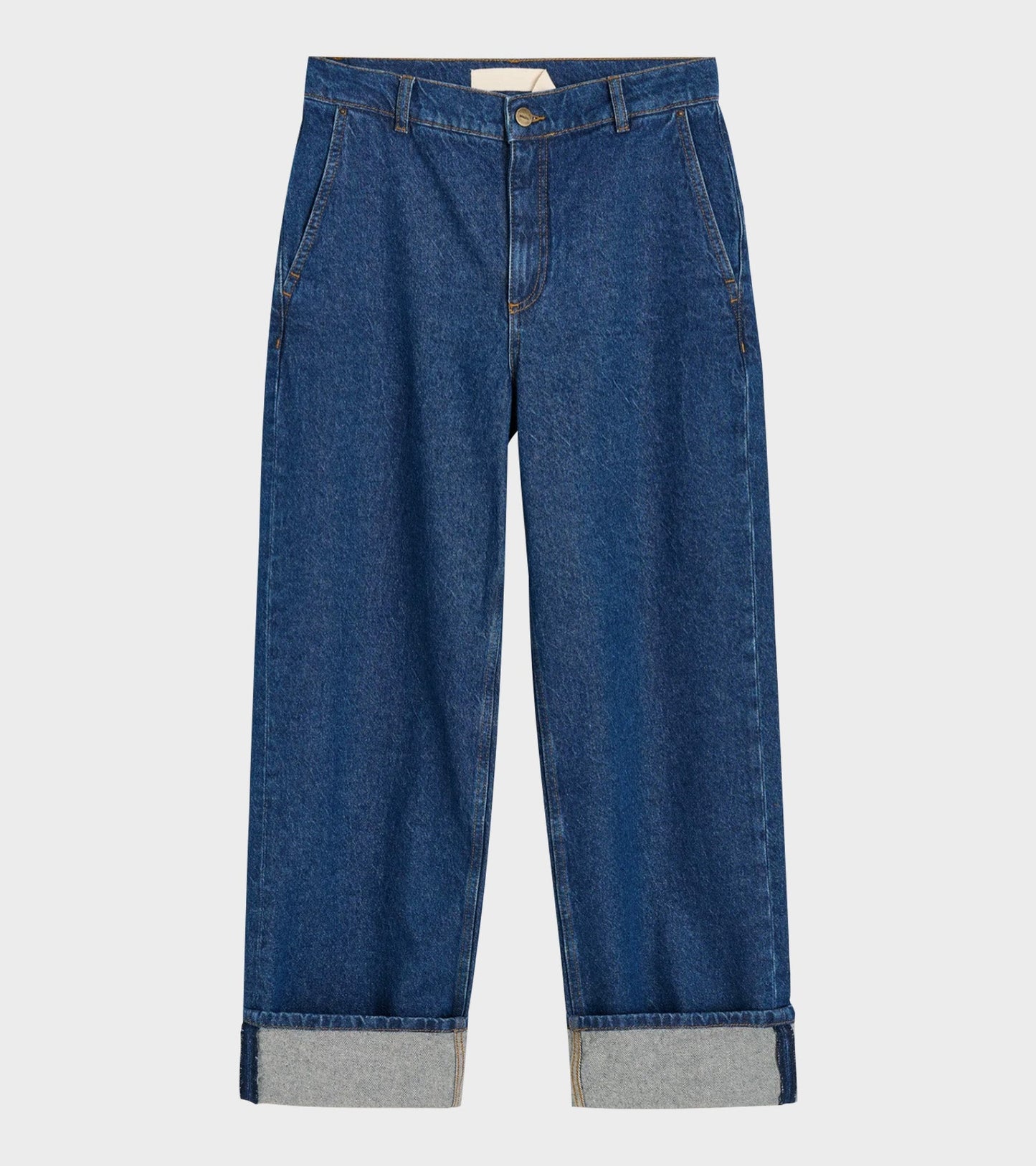 Carlo Midwaist Wide Jeans Mid Blue