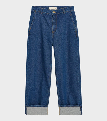 Carlo Midwaist Wide Jeans Mid Blue