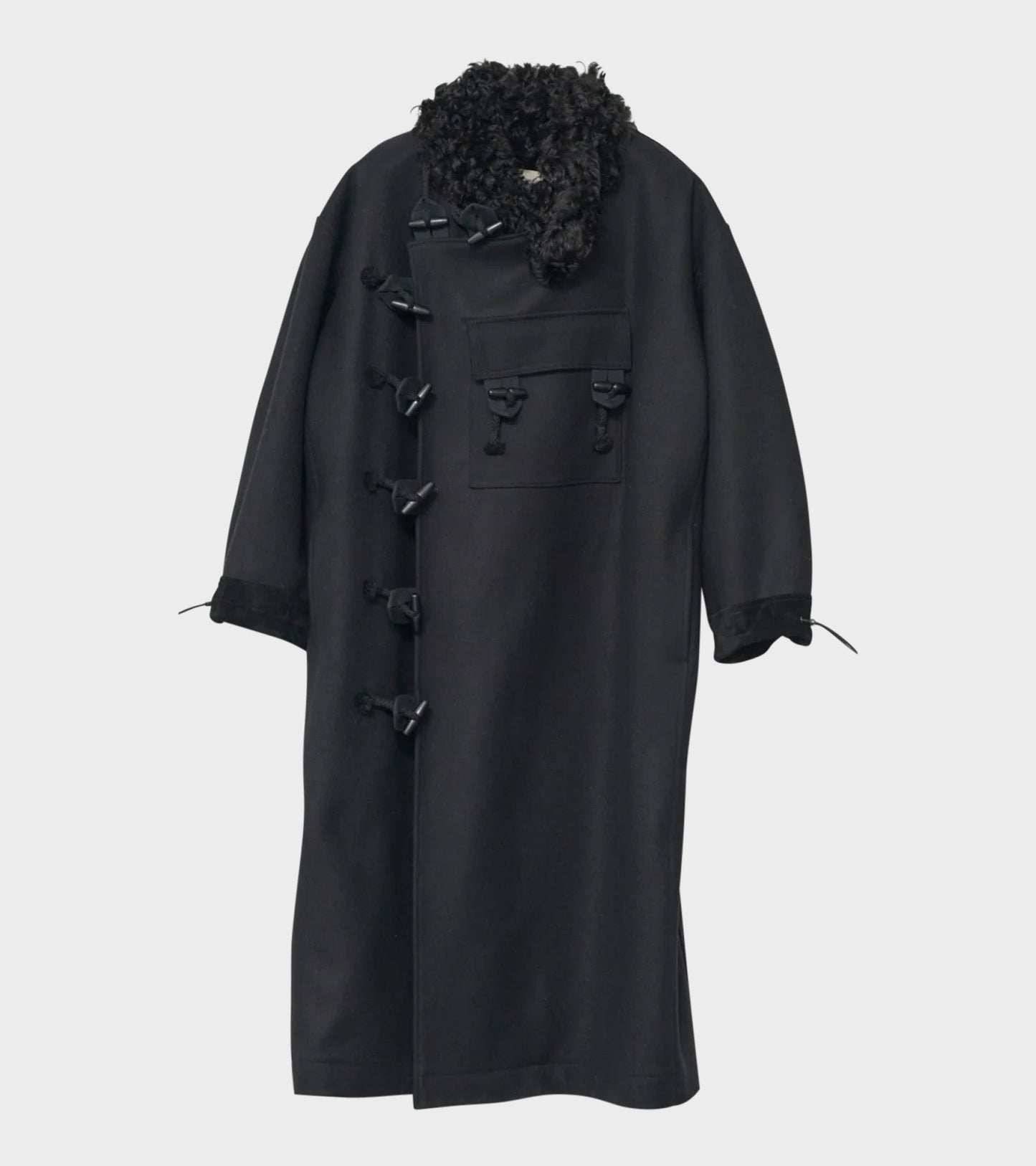 Hainsworth Wool Officer Coat Black