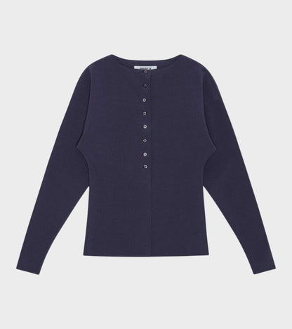 Lay2 Boatneck Cardigan Mood Indigo