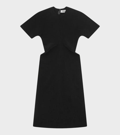 Lay2 Half-sleeve Dress Black