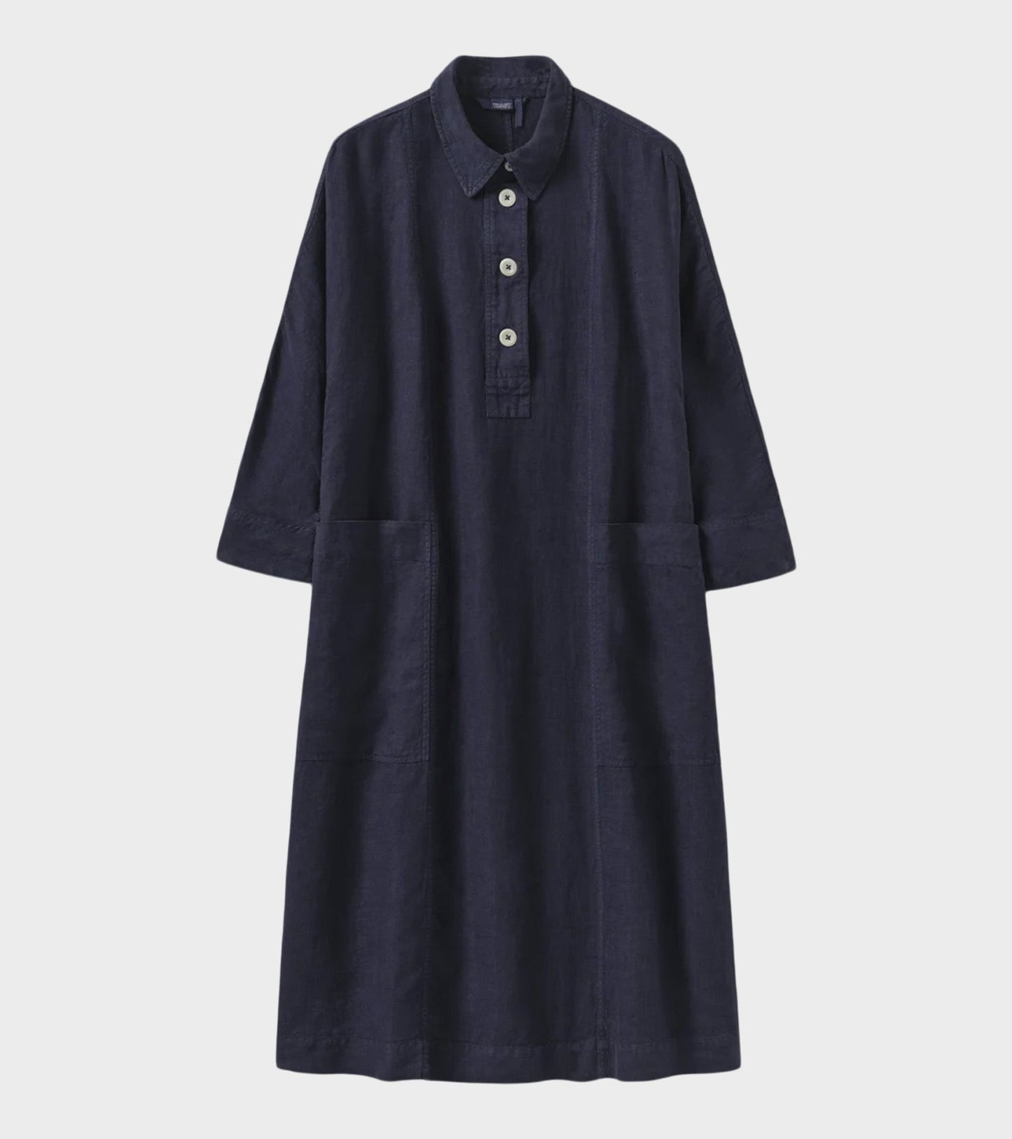 Garment Dyed Linen Tunic Dress Blueberry