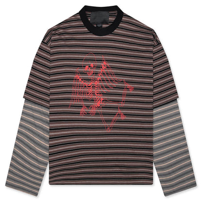 Skeleton Stripe Long Sleeve Tee - Stripe