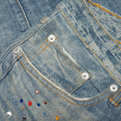 Skinny Jewel Print - Light Indigo