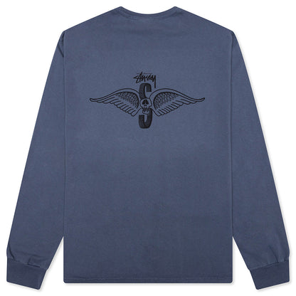 Skull Wings Pigment Dyed L/S Tee - Navy