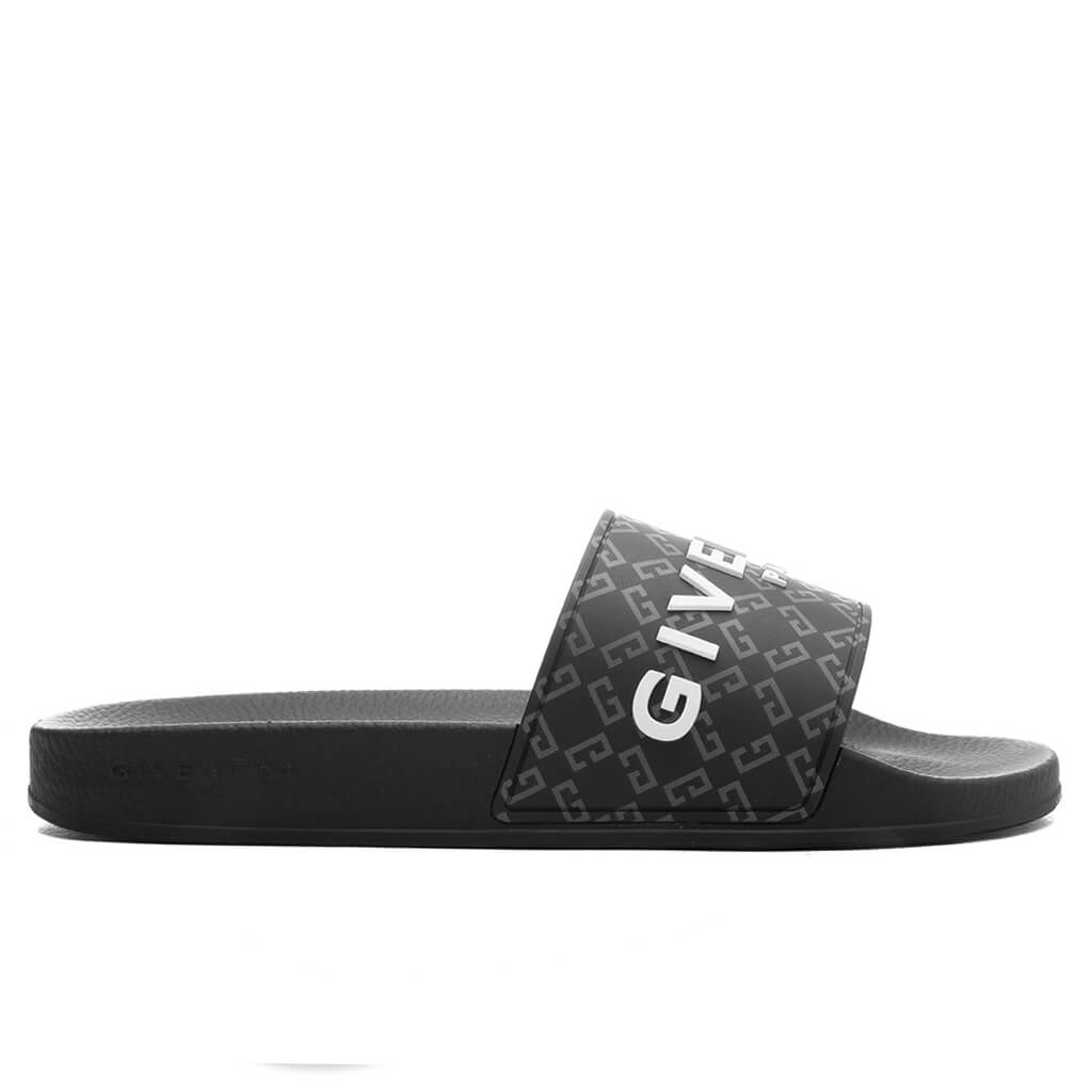 Slide Flat Sandals - Black