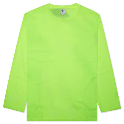 Crew Neck S/S Shirt Knit Mesh - Neon Green