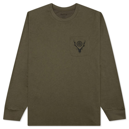 L/S Round Pocket Tee - Olive