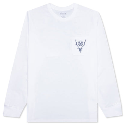 L/S Round Pocket Tee - White