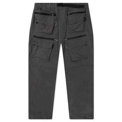 Multi-Pocket Belted 2 Way Pant - Charcoal