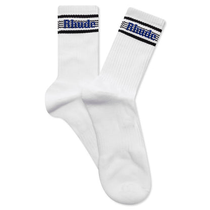 Speed Stripe Sock - White/Black/Blue