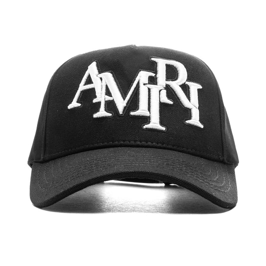 Staggered Amiri Canvas Hat - Black/White