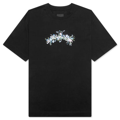 Flowers Cotton T-Shirt - Black