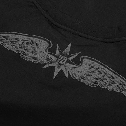 Wings Cotton T-Shirt - Black