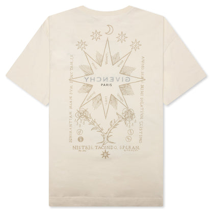 Reverse Cotton with Tarot Print T-Shirt - Ivory