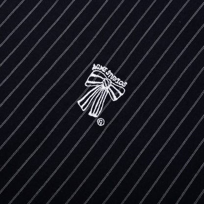 Stripe Button-Up Shirt - Navy/White