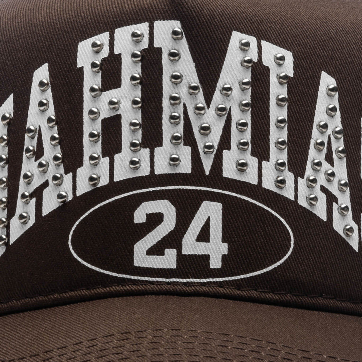 Studded Nahmias Marque Trucker Hat - Brown