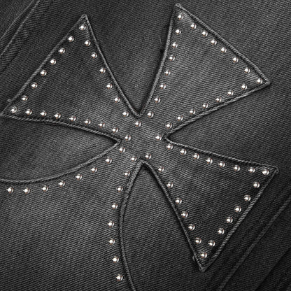 Studded Chopper Carpenter Pant - Vintage Black