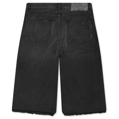 Studded Chopper Short - Washed Black