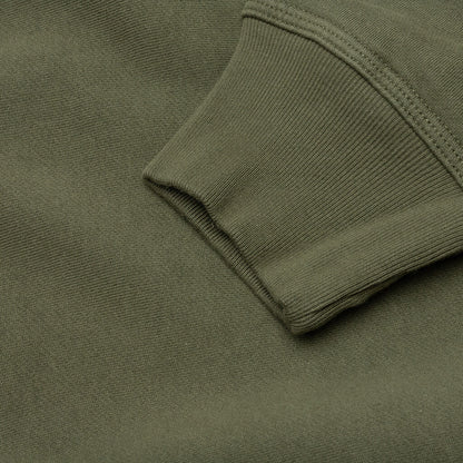 Back Hood Applique Hoodie - Olive