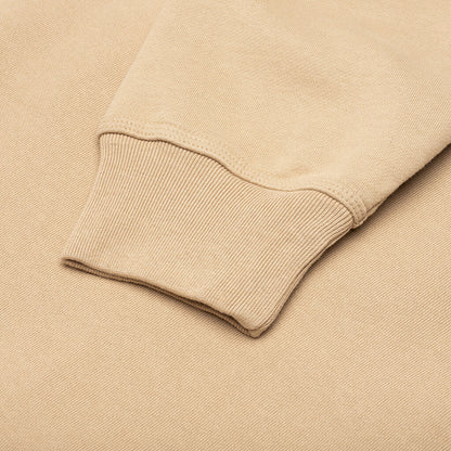 Back Hood Applique Hoodie - Beige