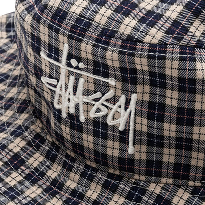 Basic Plaid Bucket Hat - Off White