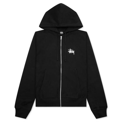 Basic Stussy Zip Hoodie - Black
