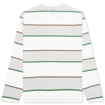 Bold Stripe L/S Crew - Bone