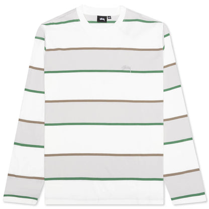Bold Stripe L/S Crew - Bone