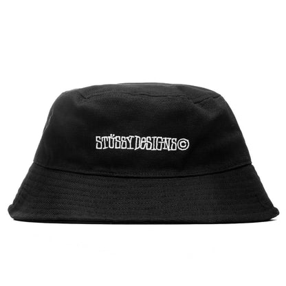 Canvas Wide Brim Bucket Hat - Black
