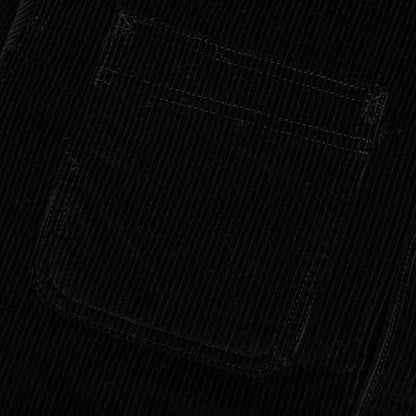 Cord Quilted Overshirt - Black