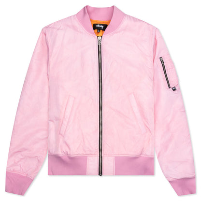 Dyed Nylon Bomber - Pink