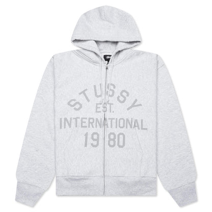 Established Printed Zip Hoodie - Ash Heather