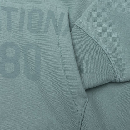 Established Printed Zip Hoodie - Grey Green