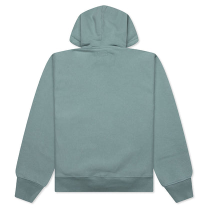 Established Printed Zip Hoodie - Grey Green