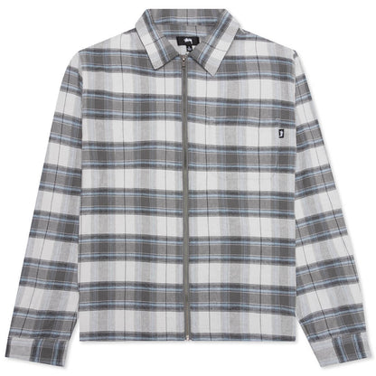 Heritage Plaid Zip L/S Shirt - Grey
